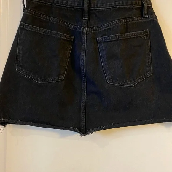 Madewell McCarren Raw Hem Black Jean Skirt, 27 - Picture 5 of 8